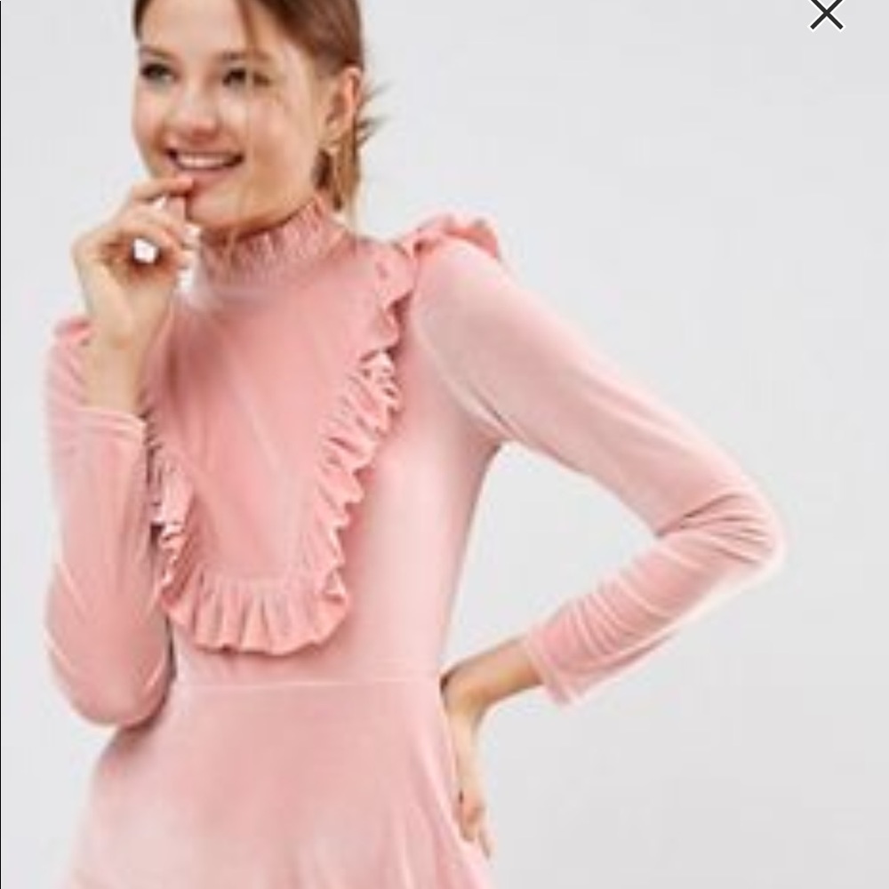 Pink Georgian neck dress